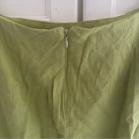 Nasty Gal Lime Green Linen Split Hem Pelmet Skirt - Picture 5 of 11
